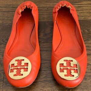 Tory Burch Reva Flats - Orange - Size 8.5